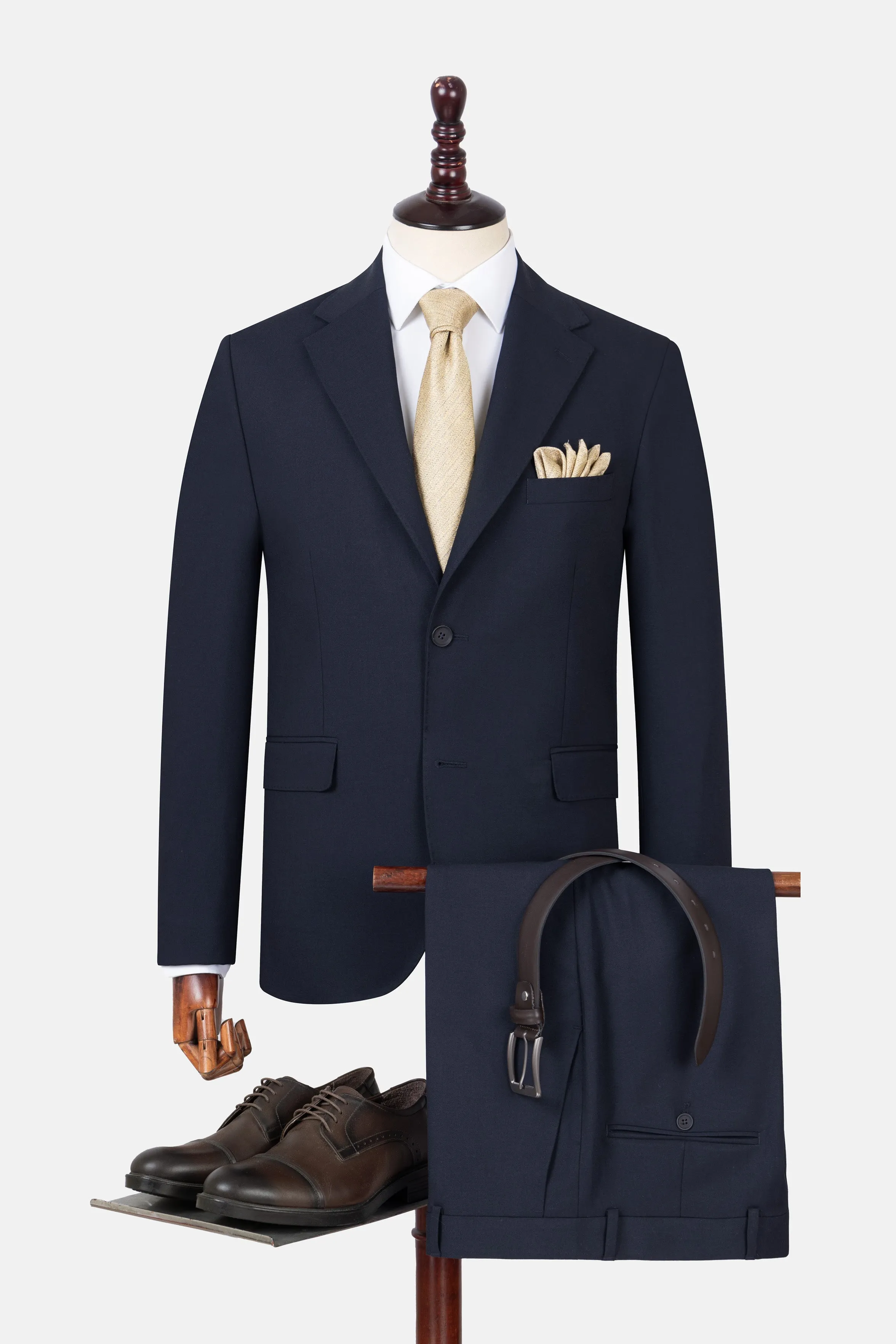 Twill Pattern Navy Suite