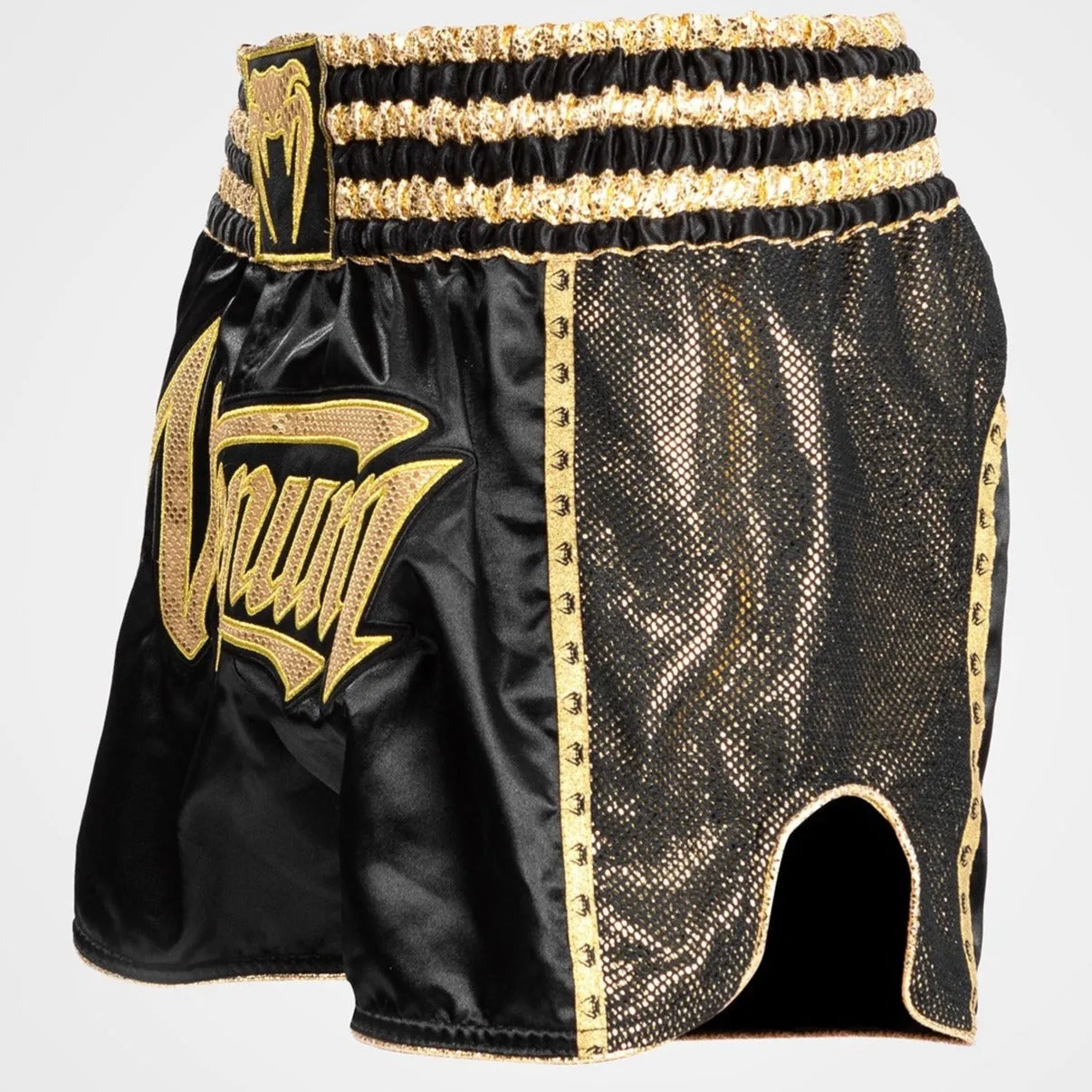 VENUM ABSOLUTE 2.0 MUAY THAI SHORTS (BLACK / GOLD)