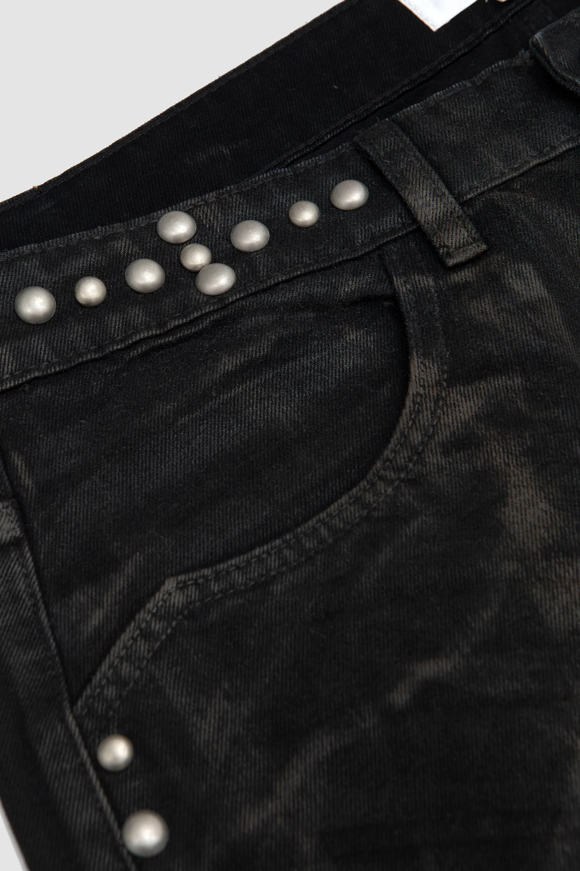 Waxed Studded Jeans Vintage Black