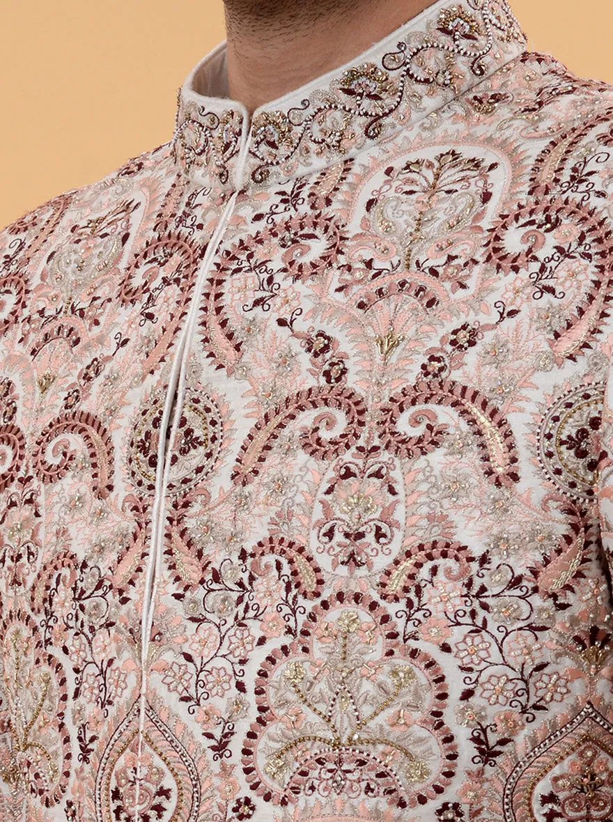 White & Pink  Sherwani | TULA