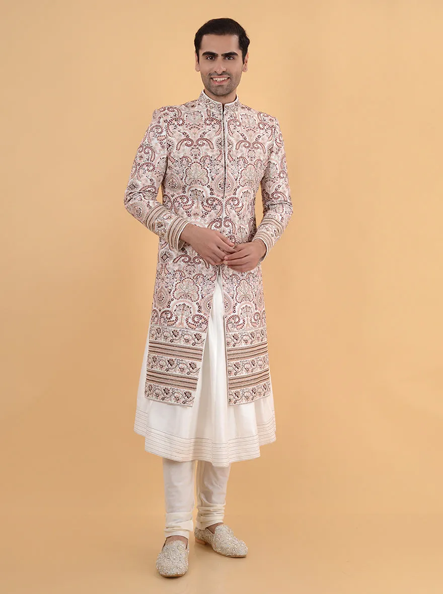 White & Pink  Sherwani | TULA