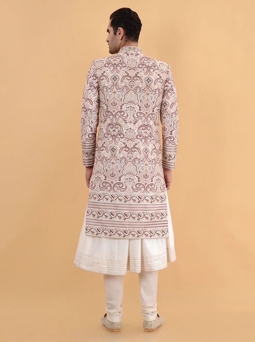 White & Pink  Sherwani | TULA