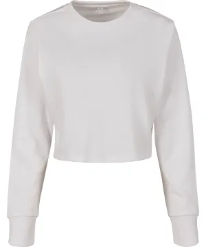 White - Women’s terry cropped crew