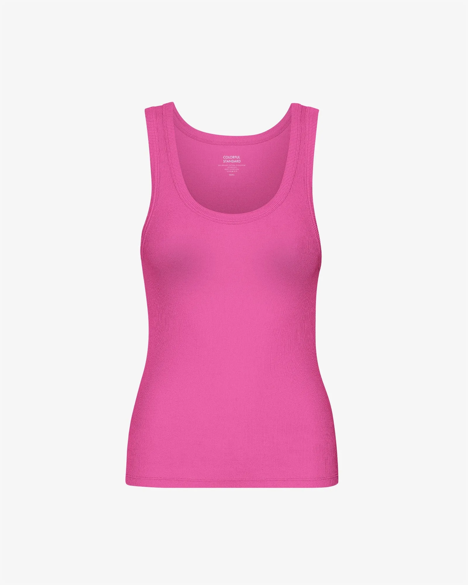 Women Organic Rib Tank Top - Bubblegum Pink
