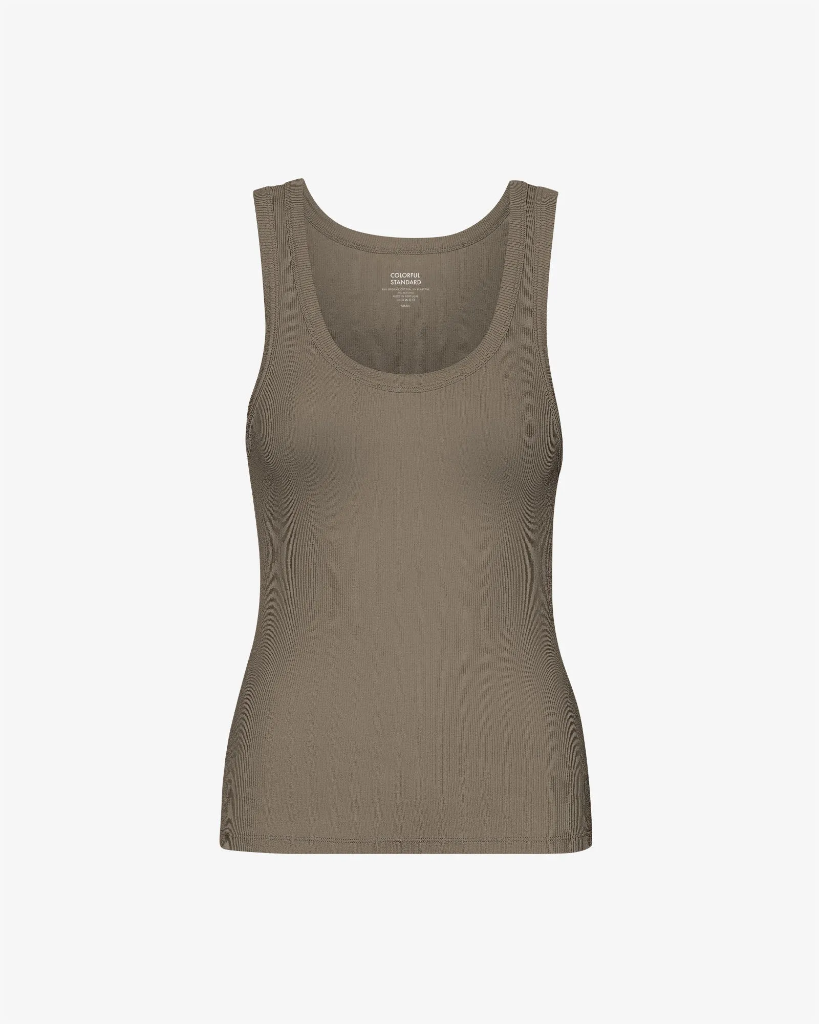 Women Organic Rib Tank Top - Cedar Brown
