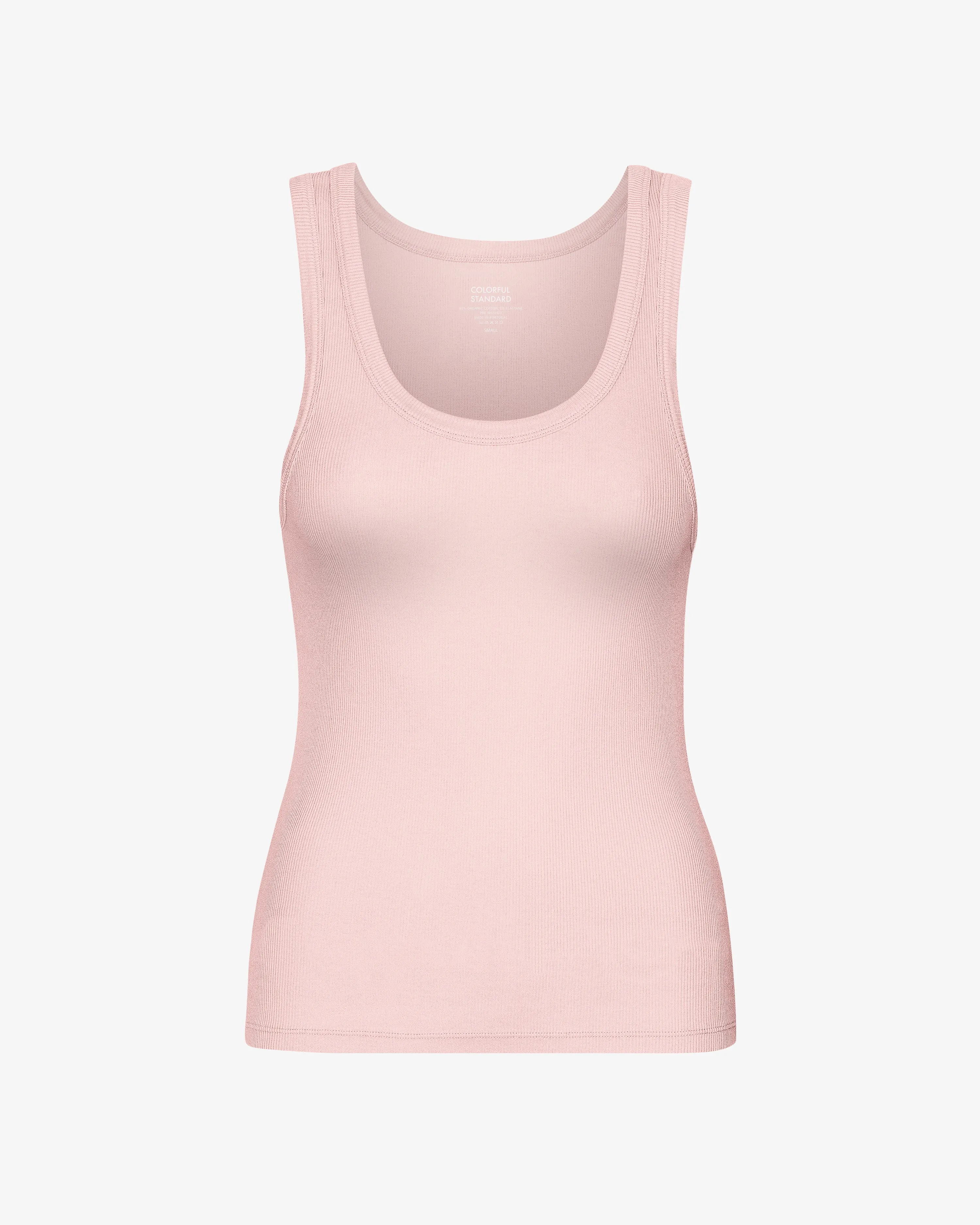 Women Organic Rib Tank Top - Faded Pink