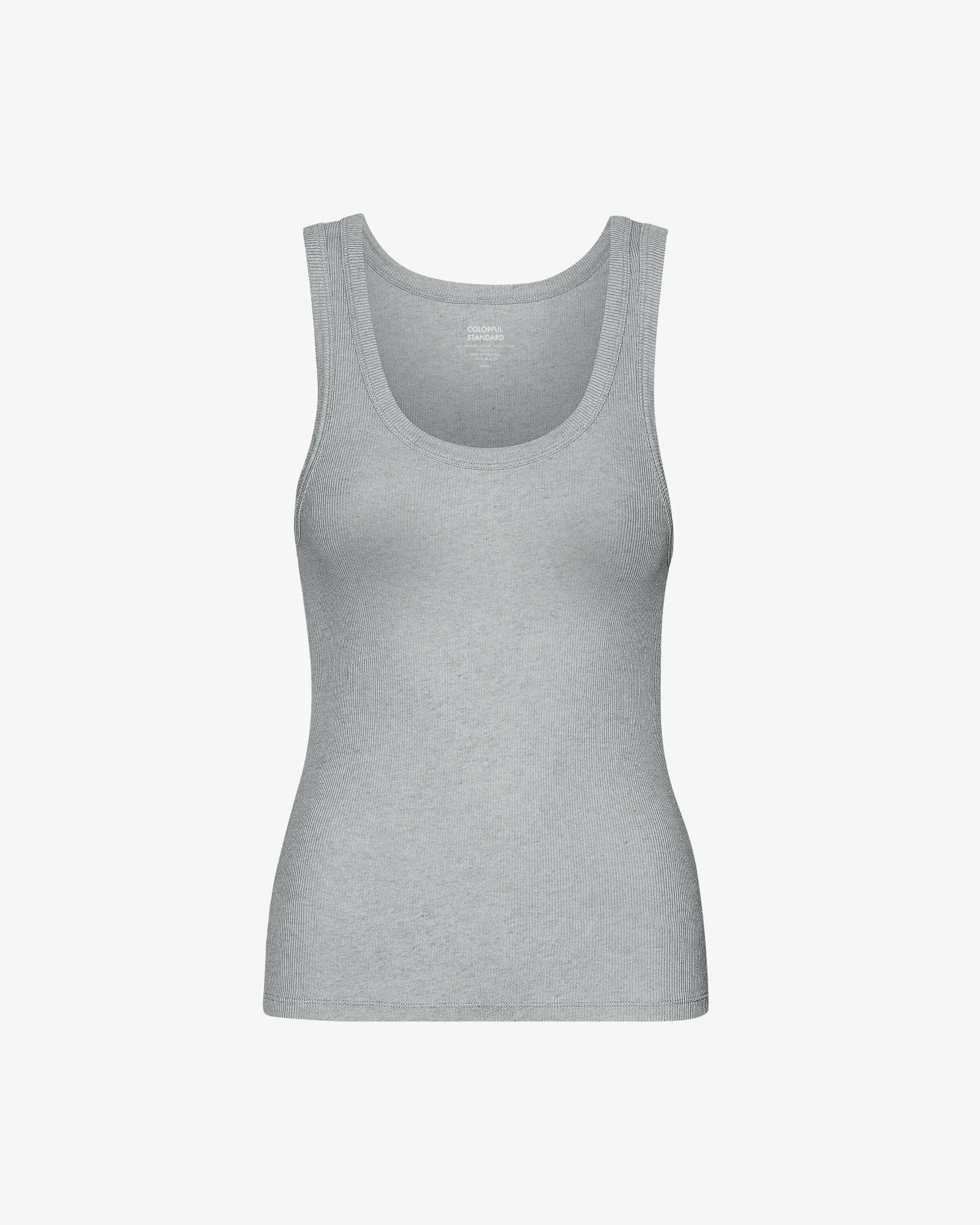 Women Organic Rib Tank Top - Heather Grey