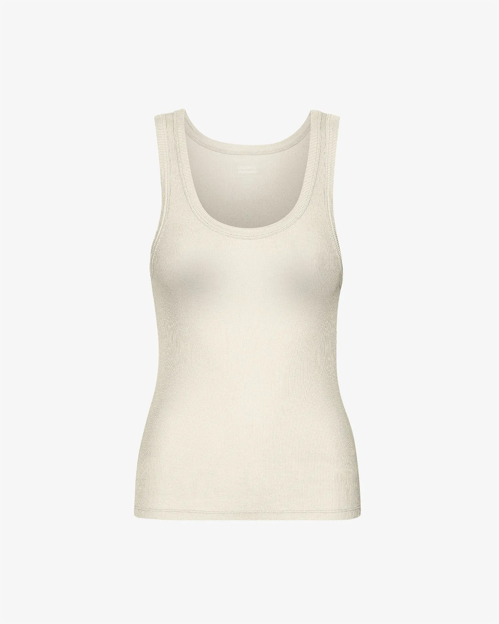 Women Organic Rib Tank Top - Ivory White