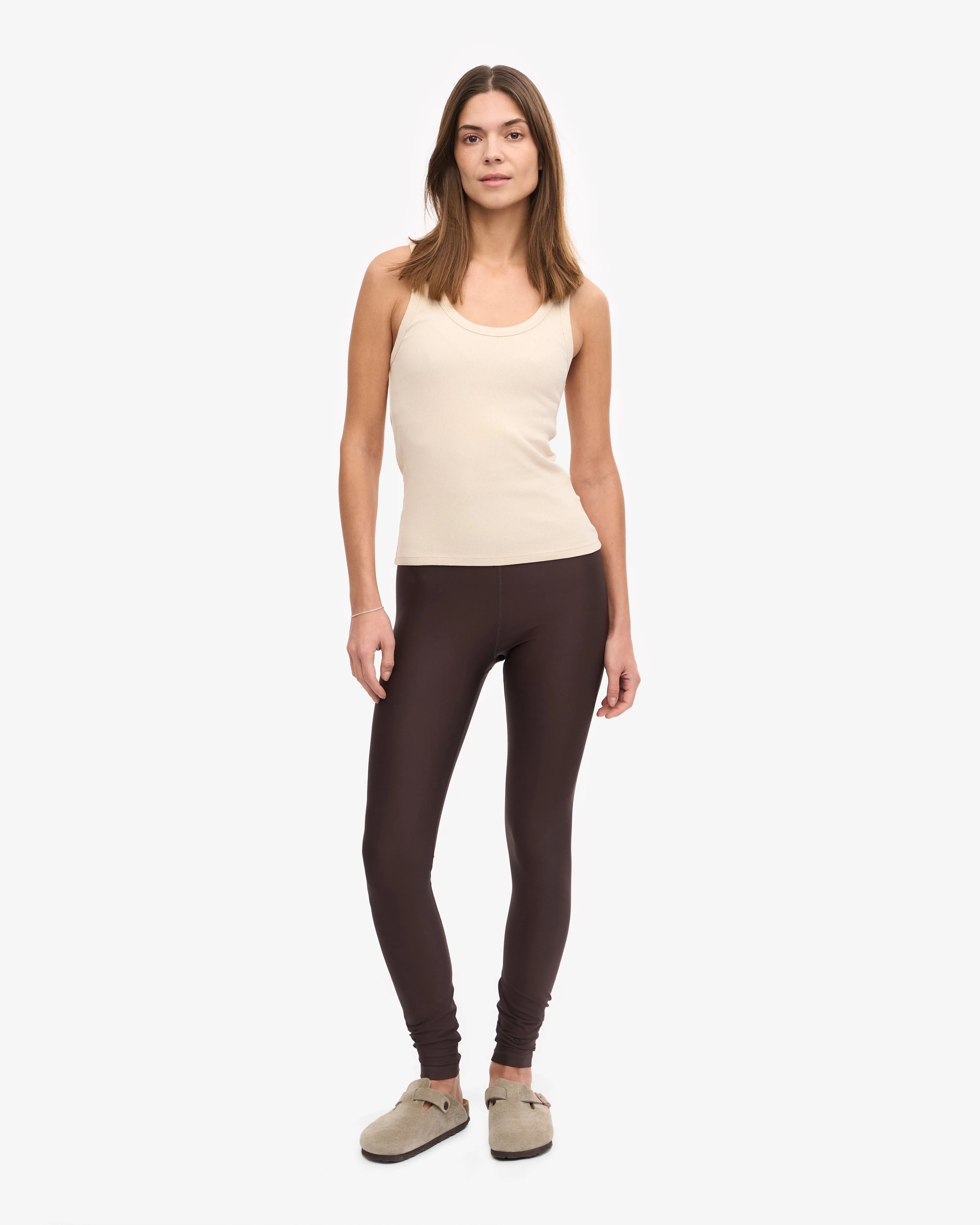 Women Organic Rib Tank Top - Ivory White