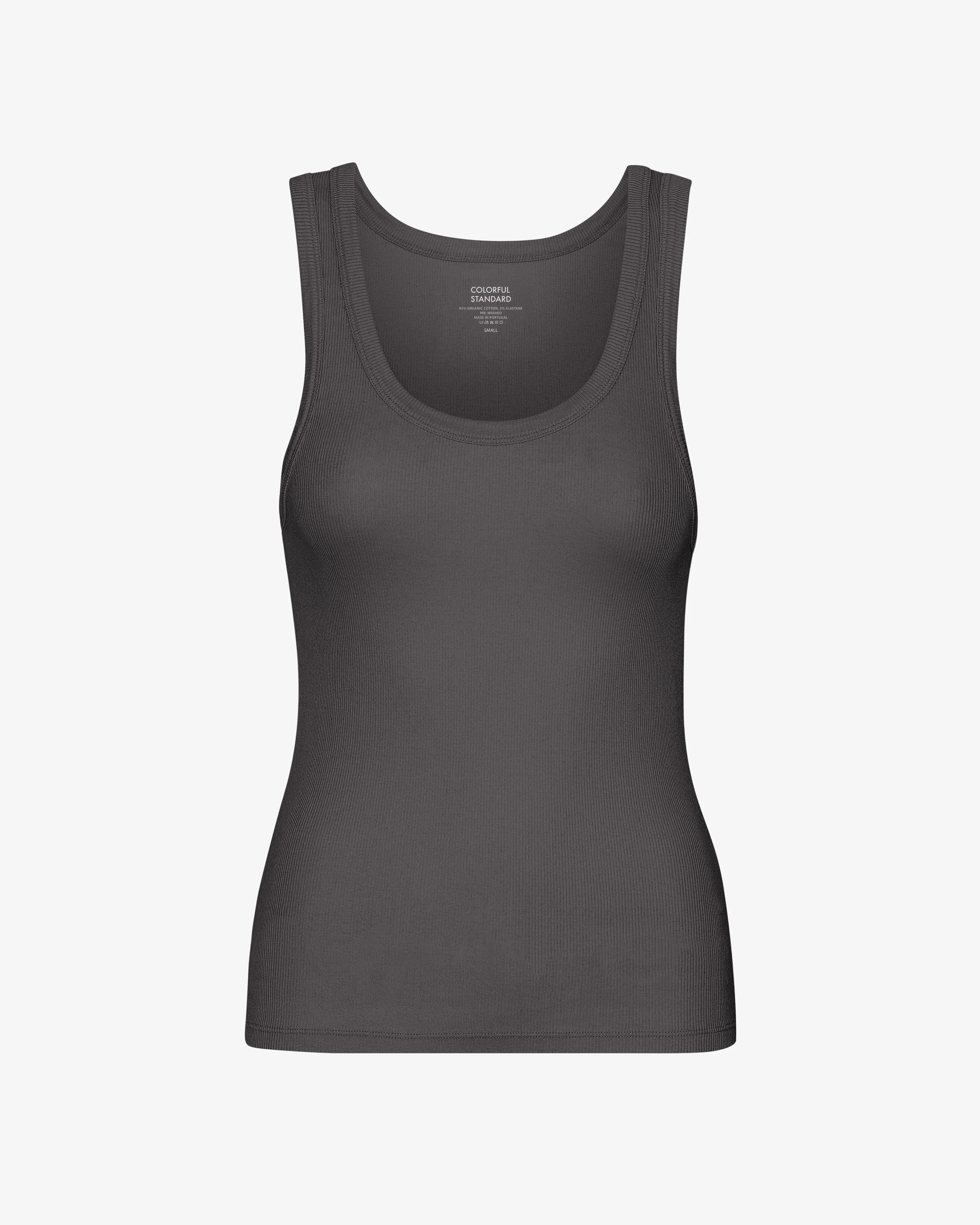 Women Organic Rib Tank Top - Lava Grey