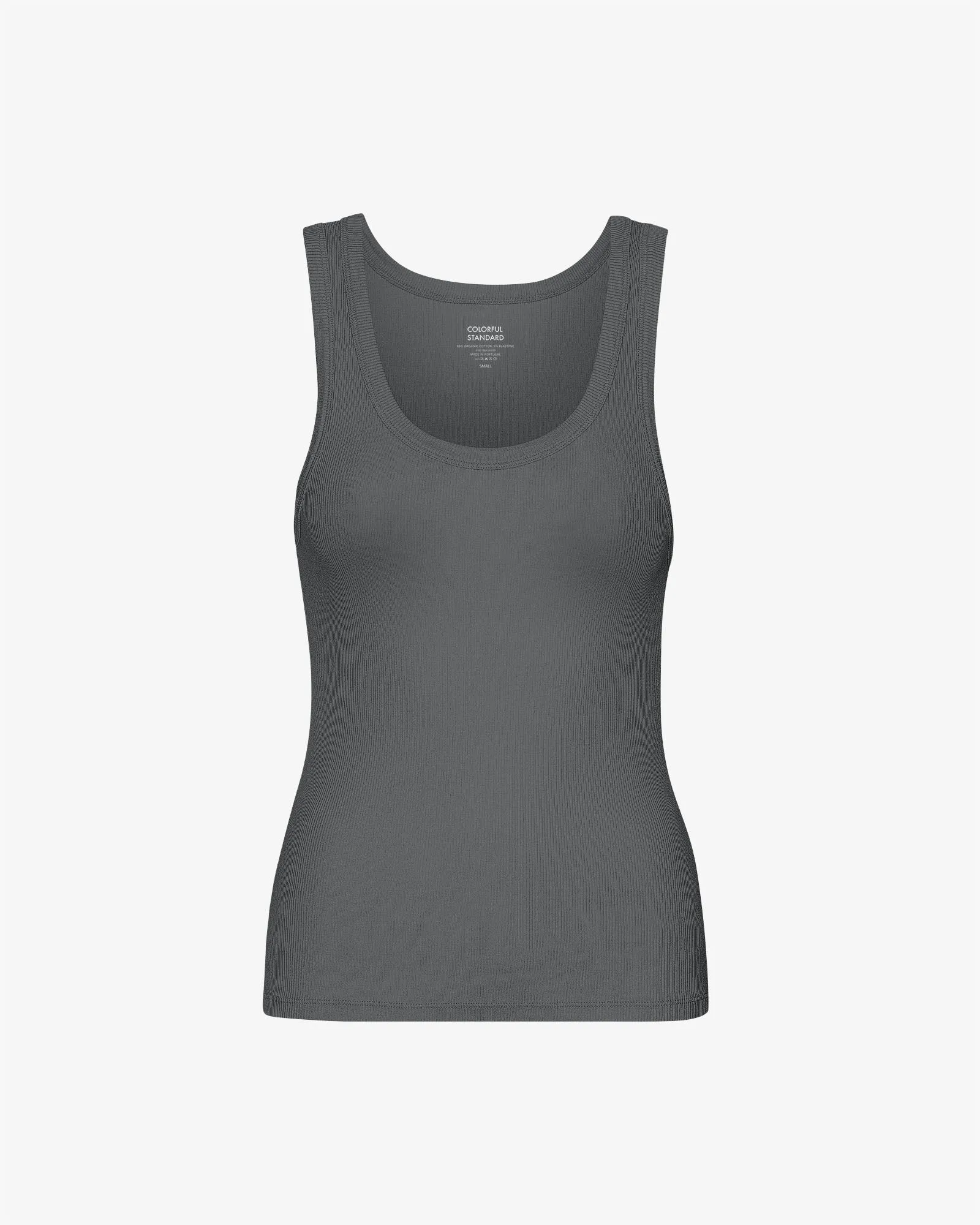 Women Organic Rib Tank Top - Lava Grey
