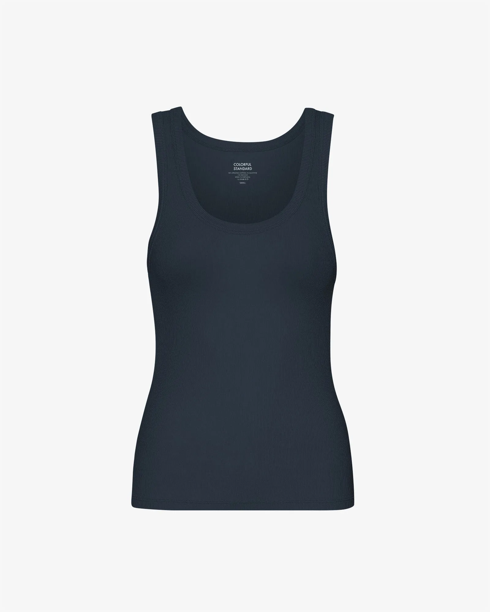 Women Organic Rib Tank Top - Navy Blue