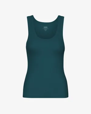 Women Organic Rib Tank Top - Ocean Green