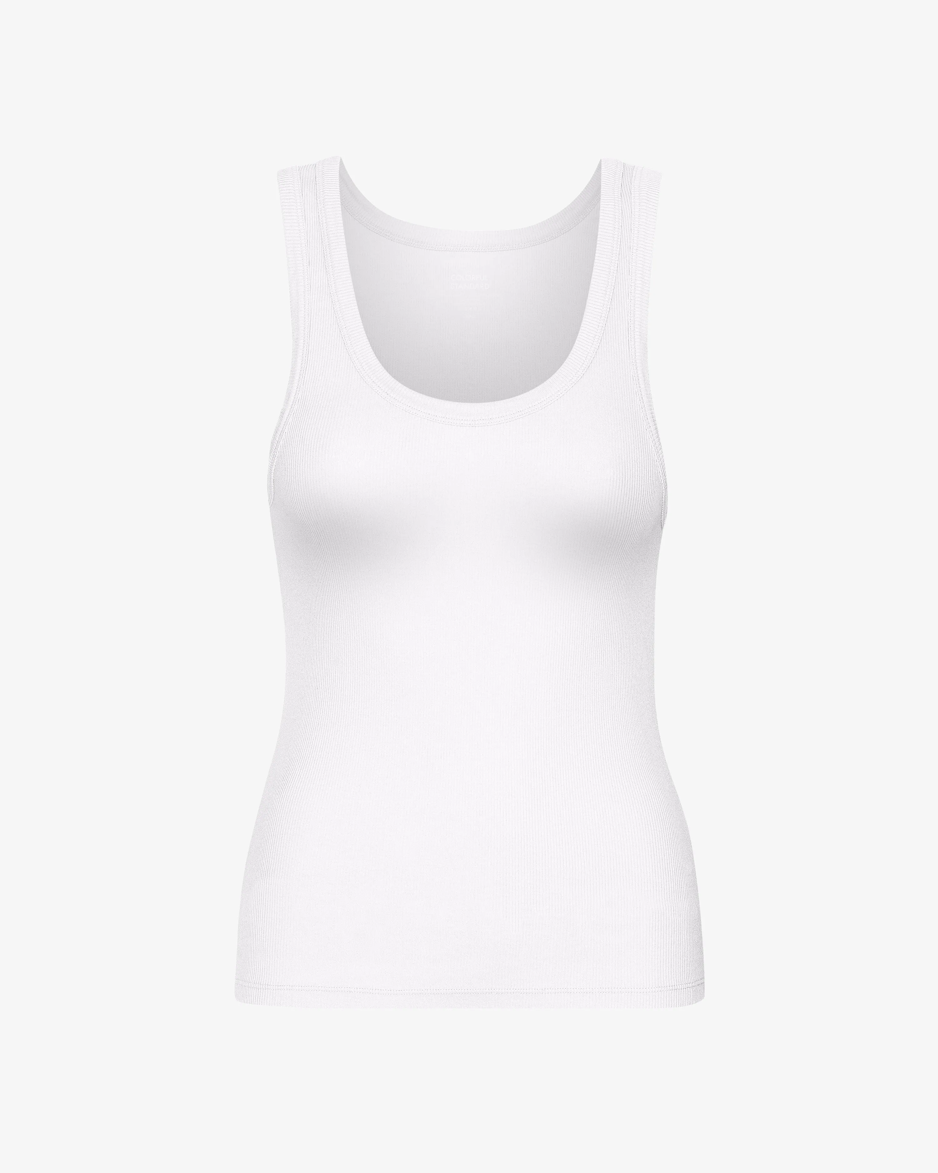 Women Organic Rib Tank Top - Optical White