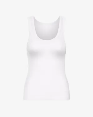 Women Organic Rib Tank Top - Optical White