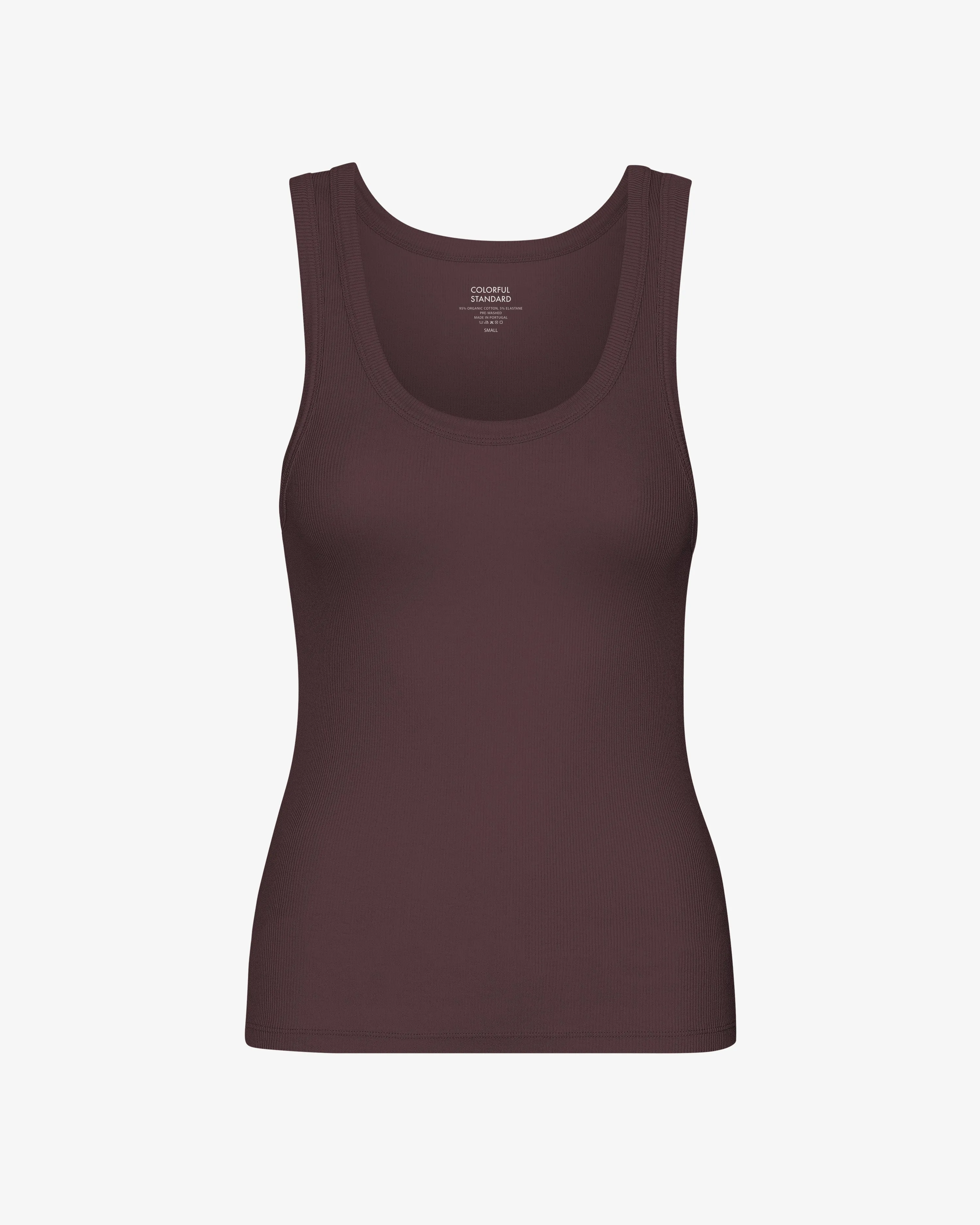 Women Organic Rib Tank Top - Oxblood Red