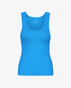 Women Organic Rib Tank Top - Pacific Blue