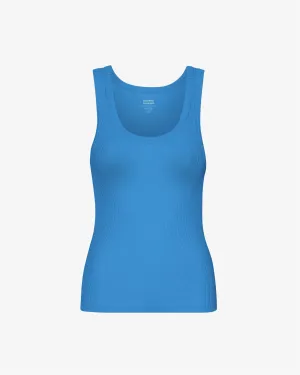 Women Organic Rib Tank Top - Pacific Blue