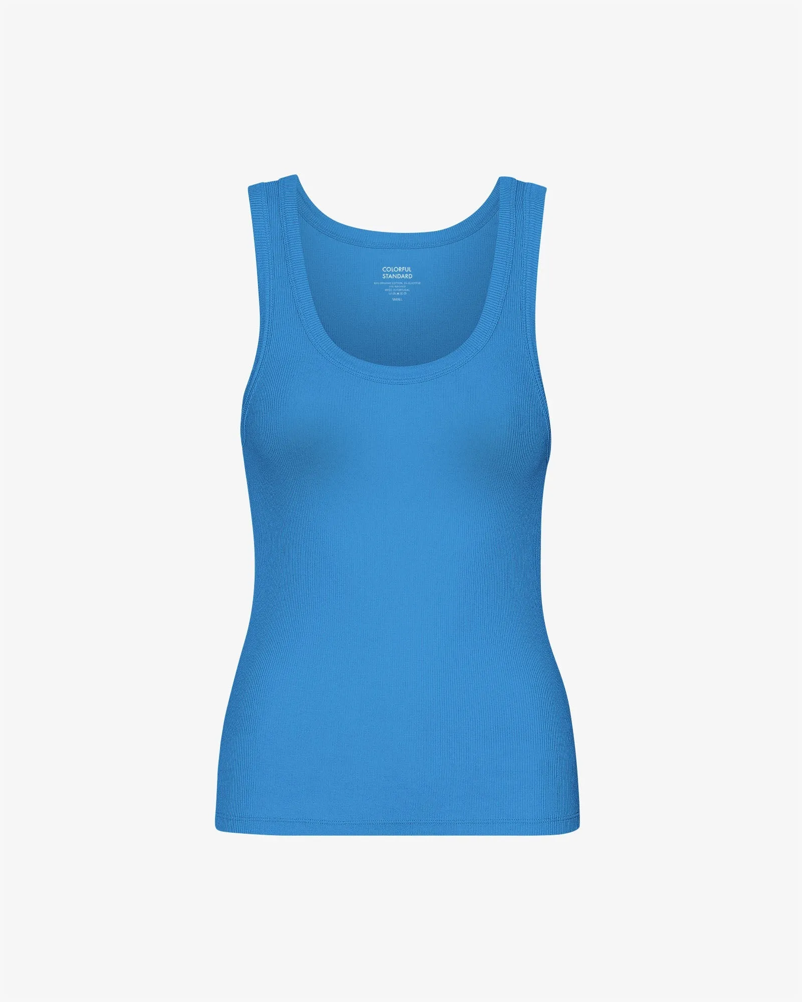 Women Organic Rib Tank Top - Pacific Blue