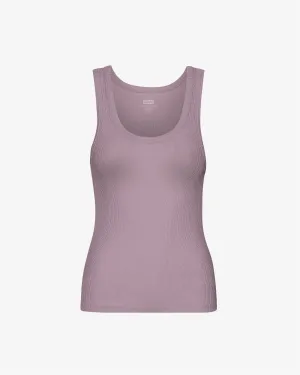 Women Organic Rib Tank Top - Pearly Purple