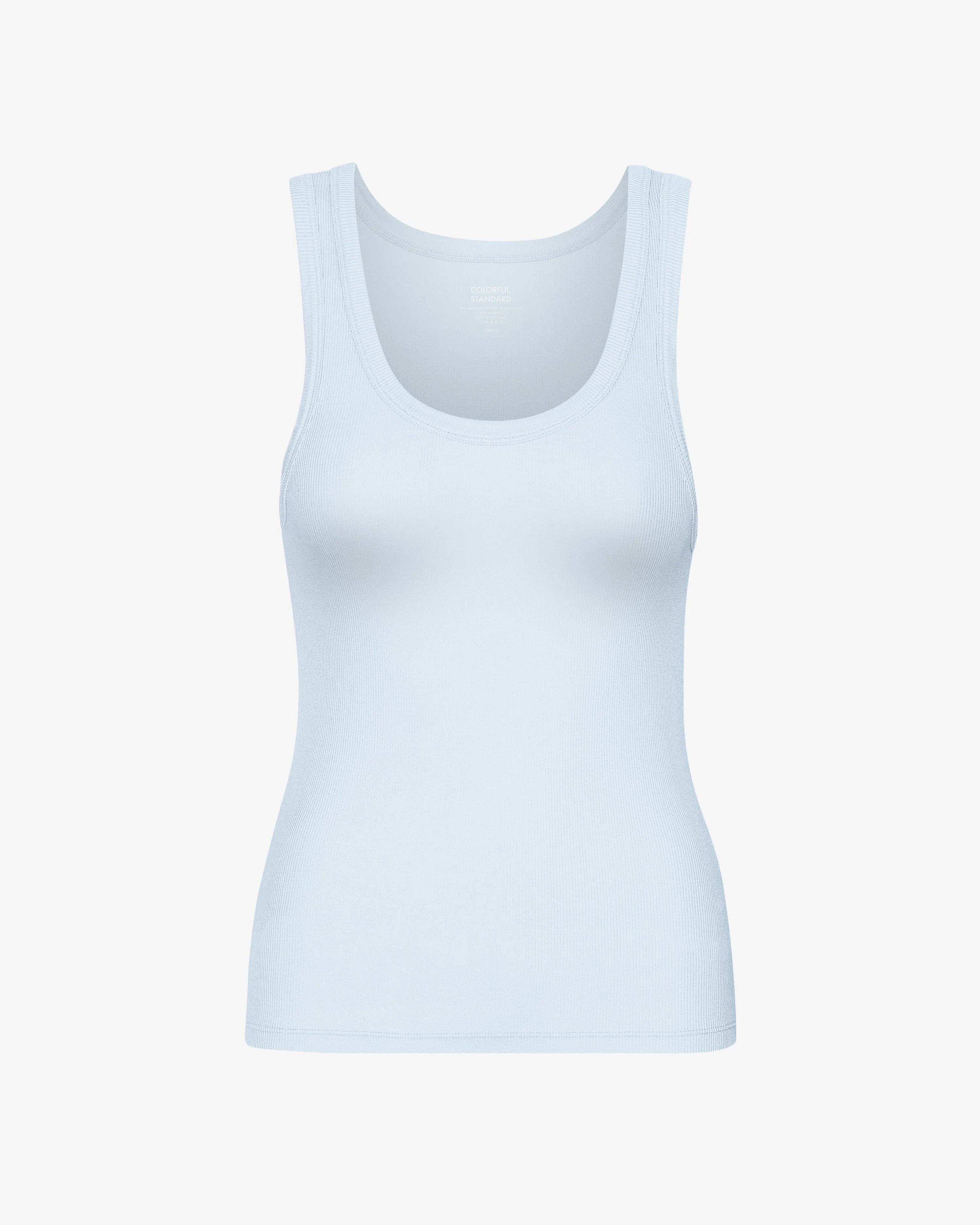 Women Organic Rib Tank Top - Polar Blue