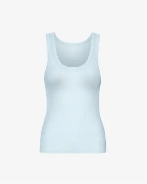 Women Organic Rib Tank Top - Polar Blue