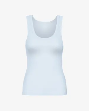 Women Organic Rib Tank Top - Polar Blue