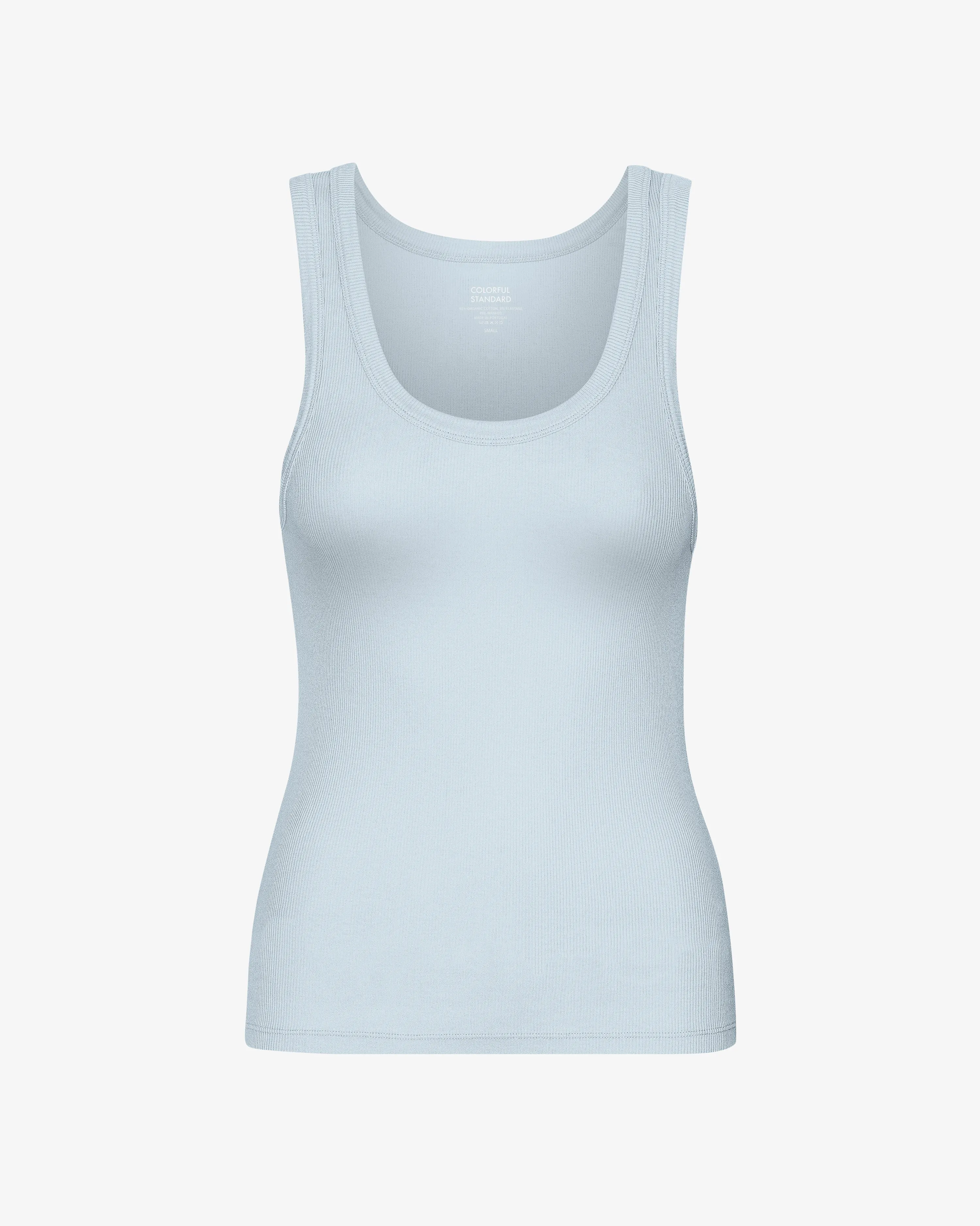 Women Organic Rib Tank Top - Powder Blue
