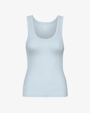 Women Organic Rib Tank Top - Powder Blue