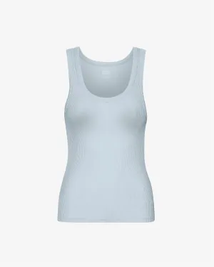 Women Organic Rib Tank Top - Powder Blue