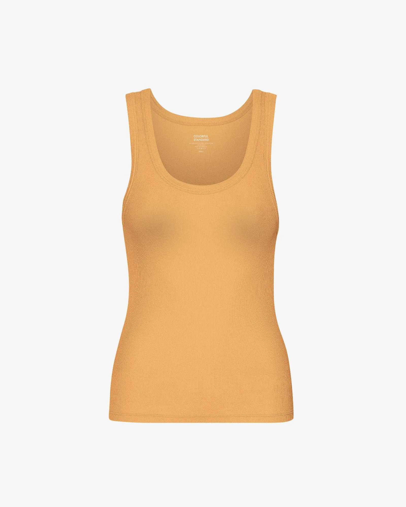 Women Organic Rib Tank Top - Sandstone Orange