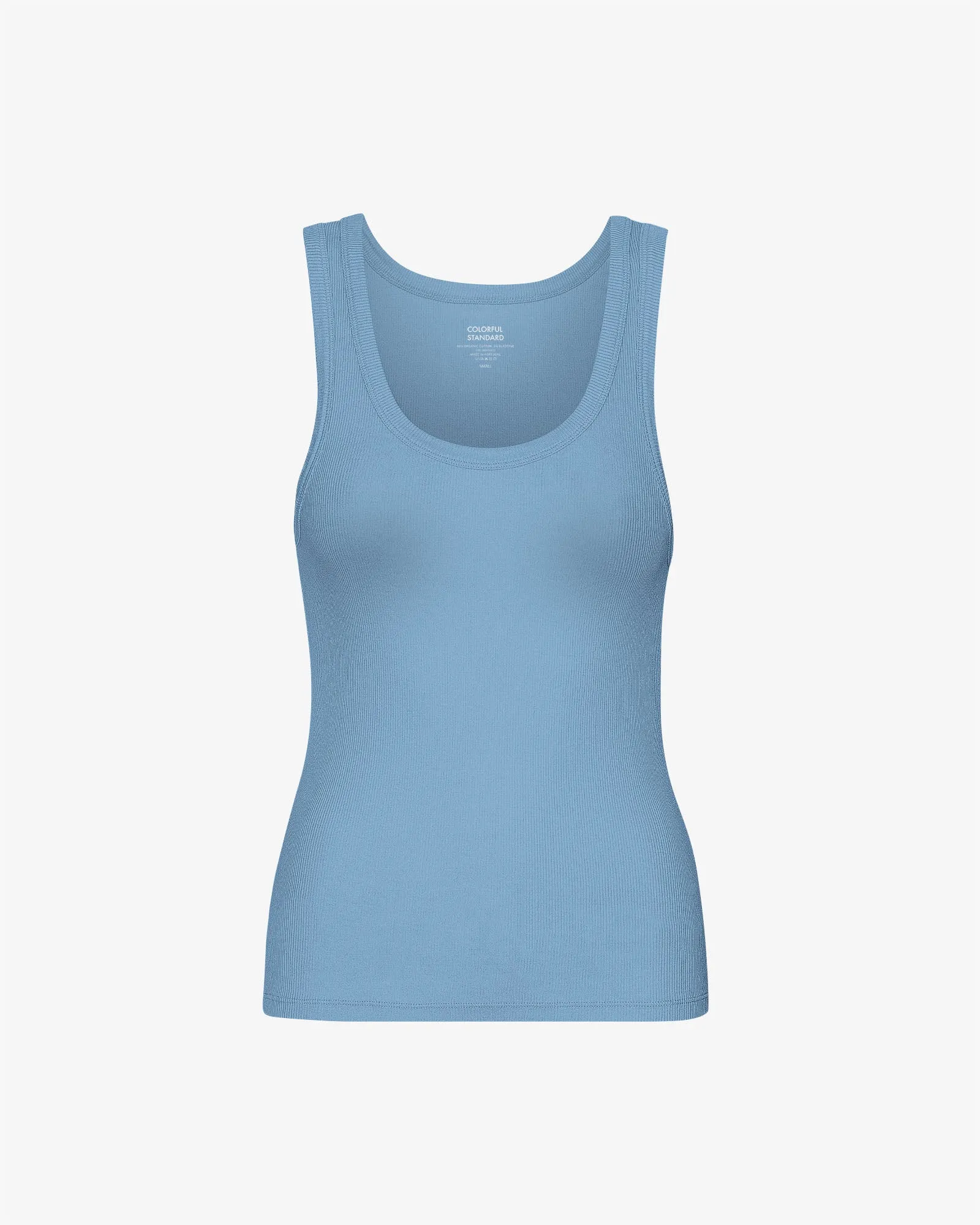 Women Organic Rib Tank Top - Seaside Blue