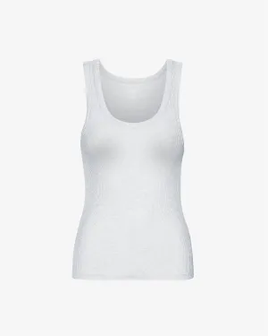 Women Organic Rib Tank Top - Snow Melange