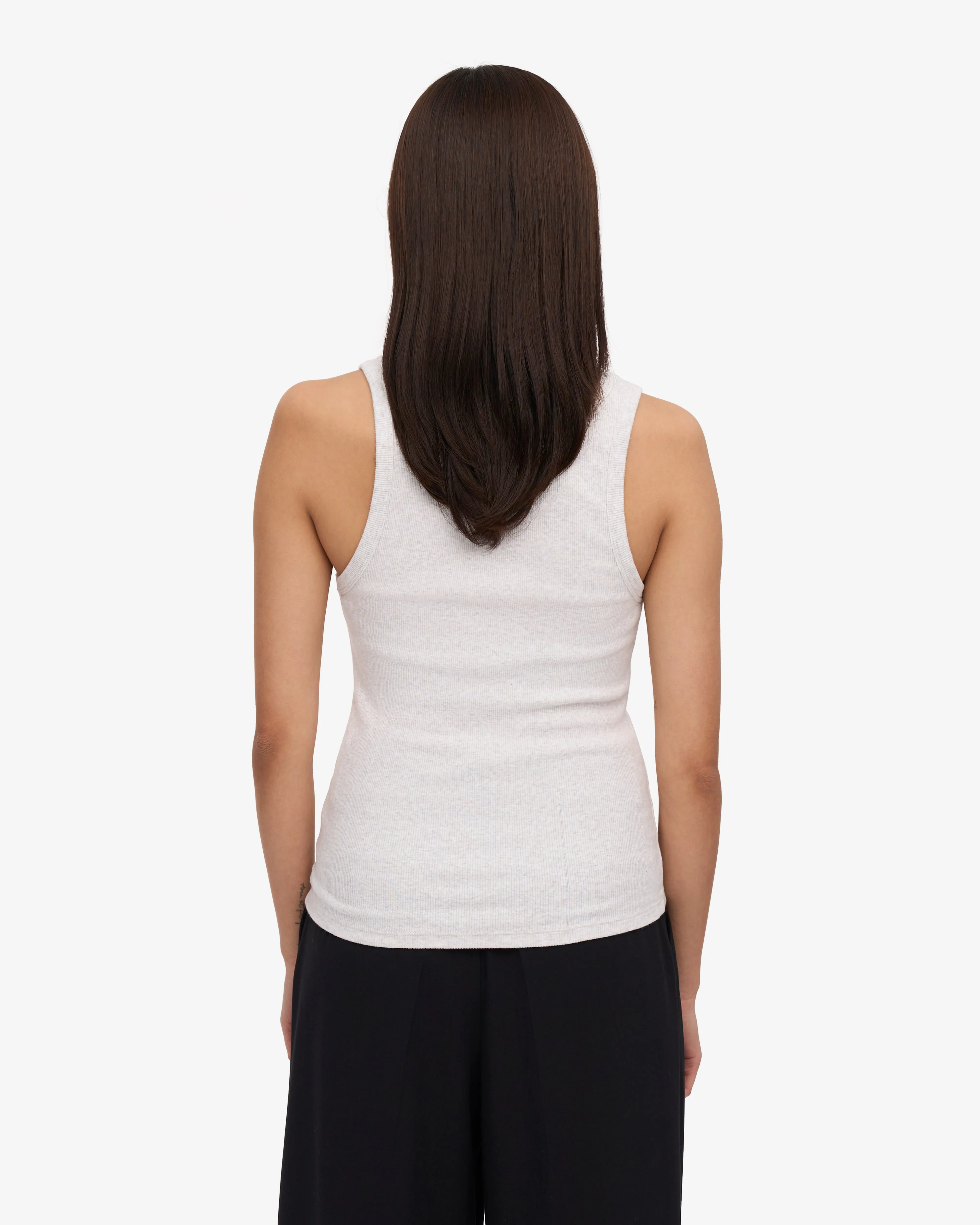 Women Organic Rib Tank Top - Snow Melange