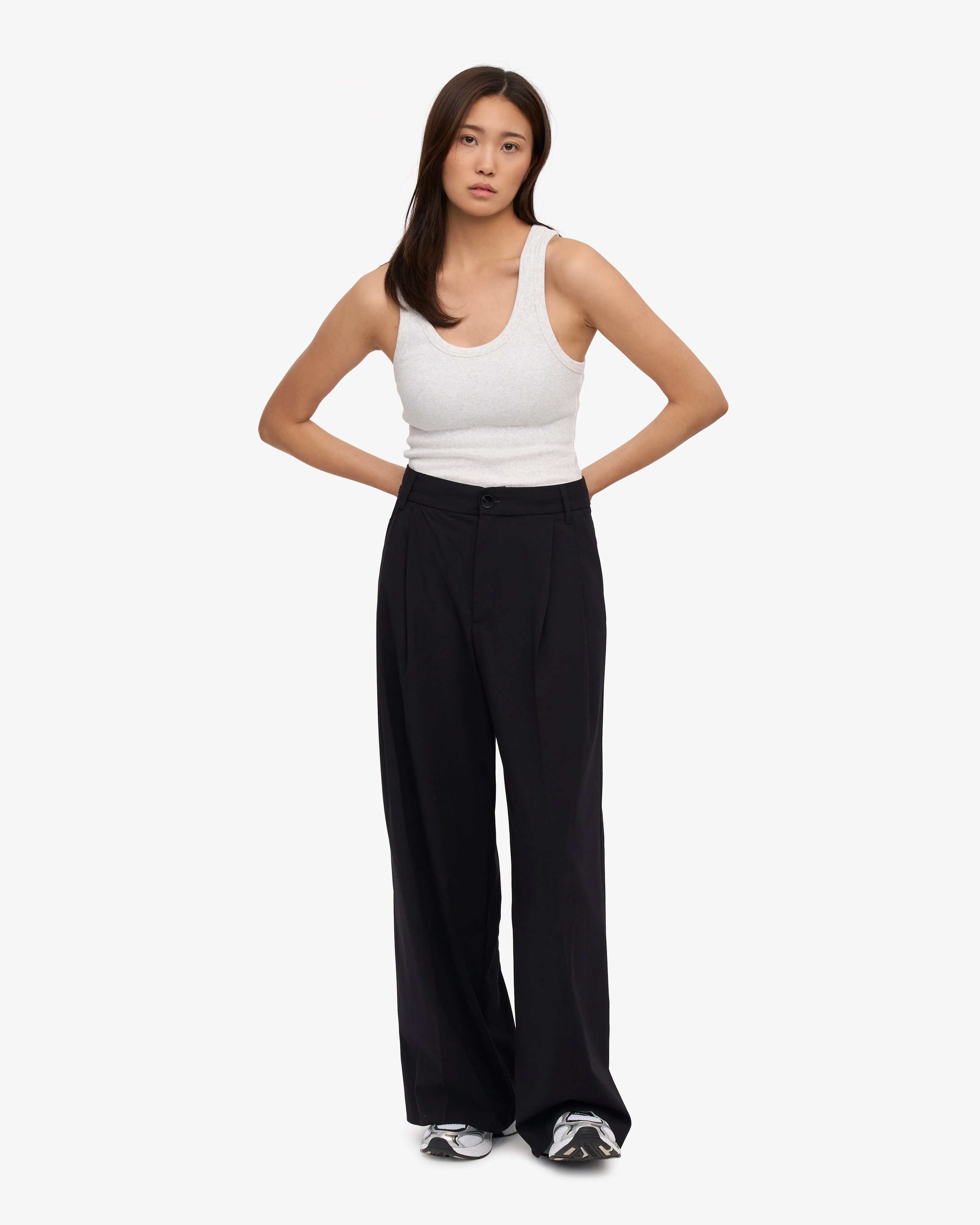 Women Organic Rib Tank Top - Snow Melange