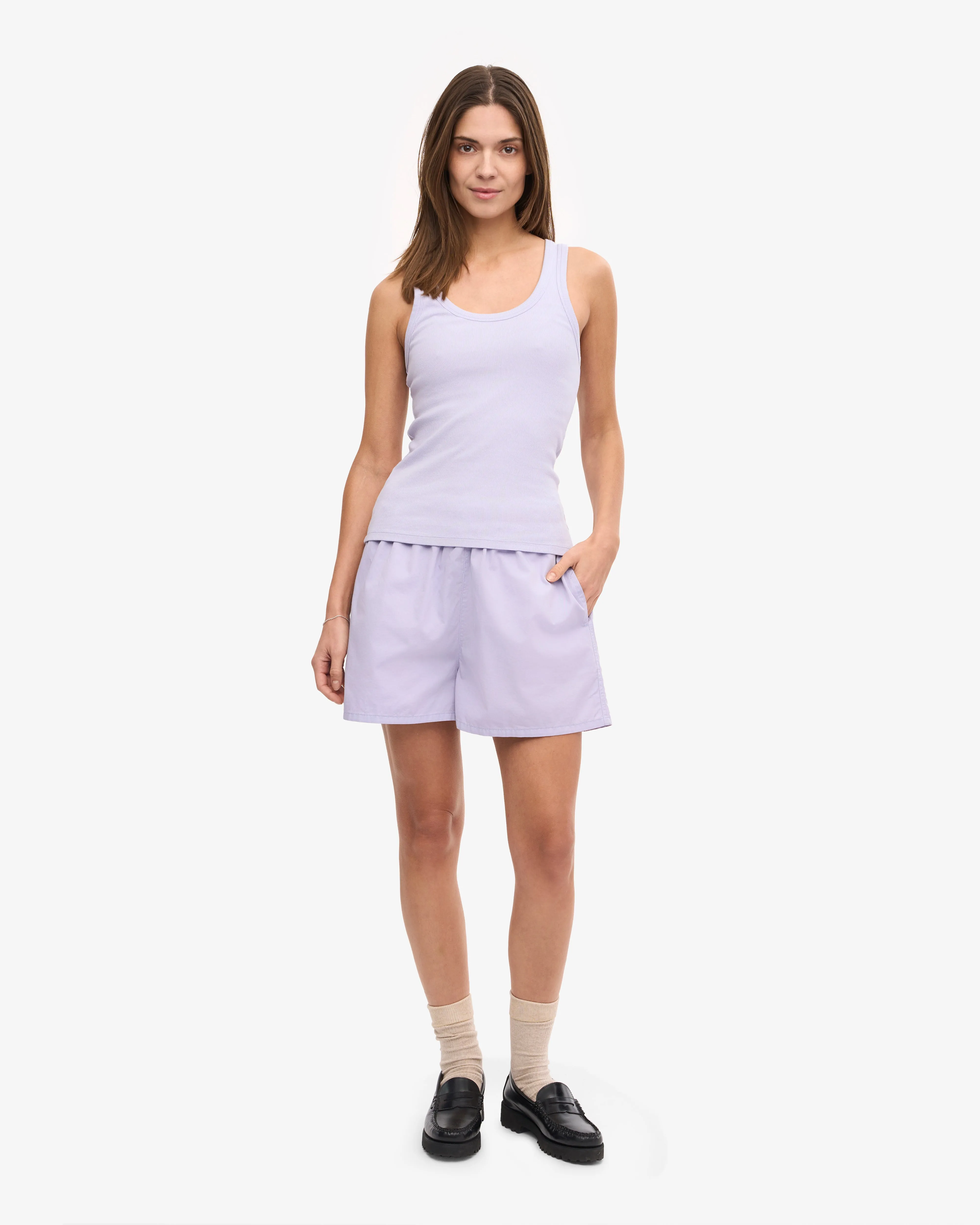 Women Organic Rib Tank Top - Soft Lavender