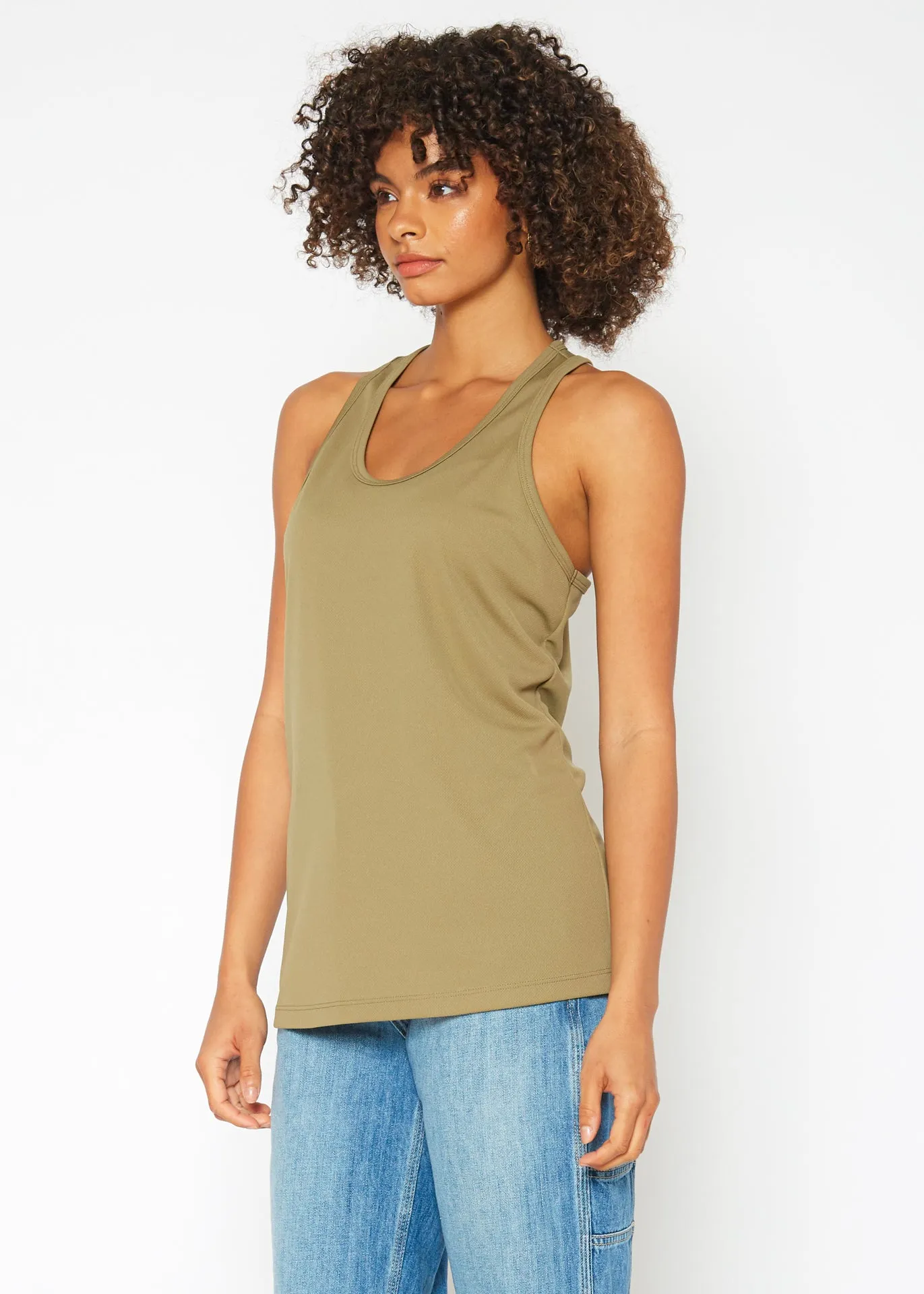 Women's Eco Friendly Reolite Tech Tank Top in Khaki