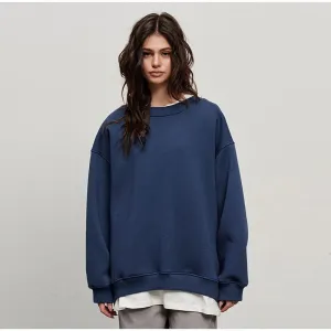 Women's Fashionable Neutral Sweatshirt – Loose-Fit Crew Neck, Autumn/Winter New Arrival, Trendy Plaid Fleece