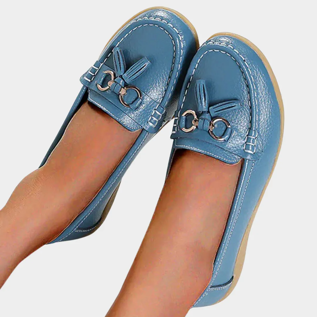 Women's Leather Loafers - Slip-On - Elegant & Comfortable - Premium Material - Multiple Colours