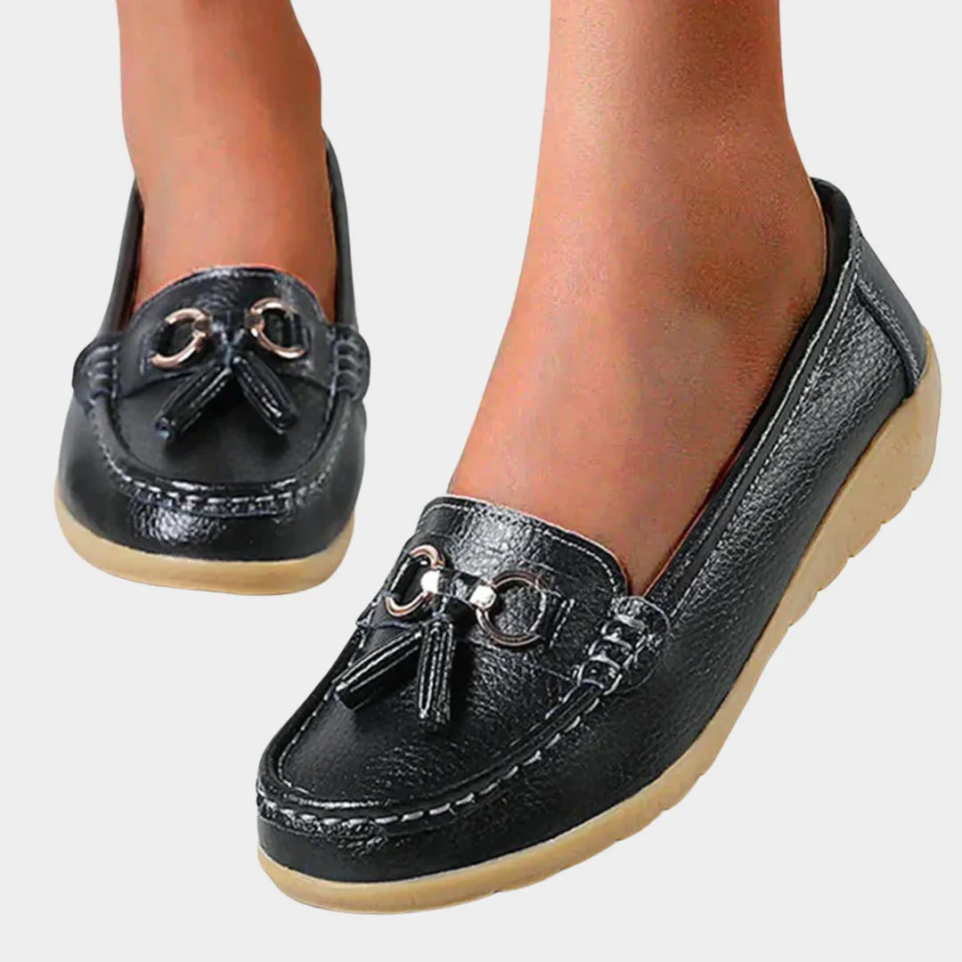 Women's Leather Loafers - Slip-On - Elegant & Comfortable - Premium Material - Multiple Colours