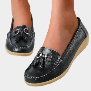 Women's Leather Loafers - Slip-On - Elegant & Comfortable - Premium Material - Multiple Colours