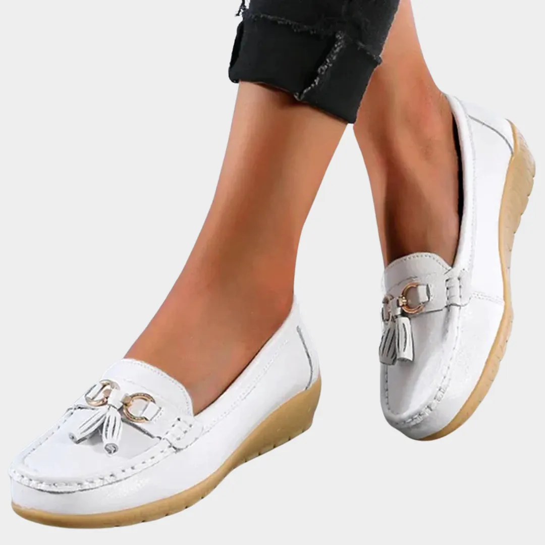 Women's Leather Loafers - Slip-On - Elegant & Comfortable - Premium Material - Multiple Colours