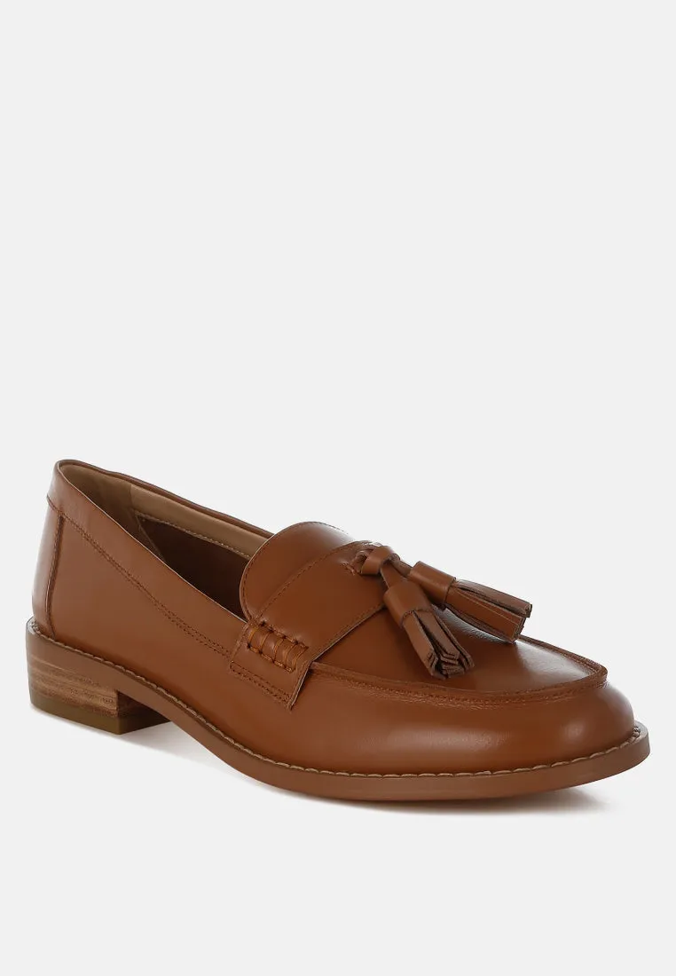 Yelena Real Leather Tassel Loafers